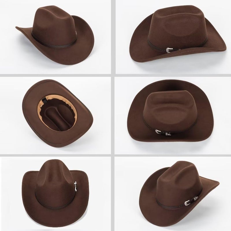 UTOWO Vintage Western Cowboy Hat for Men Outback Cowgirl Hat M/L - Image 4